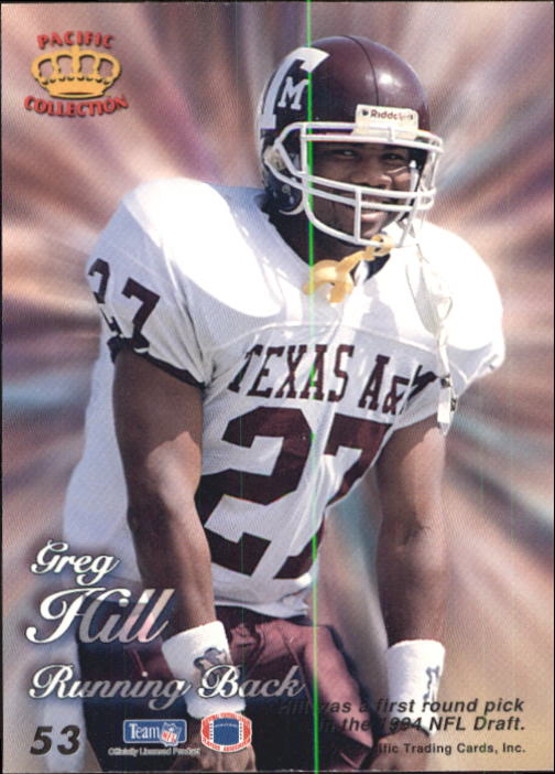 1994 Pacific Prisms #53 Greg Hill RC back image