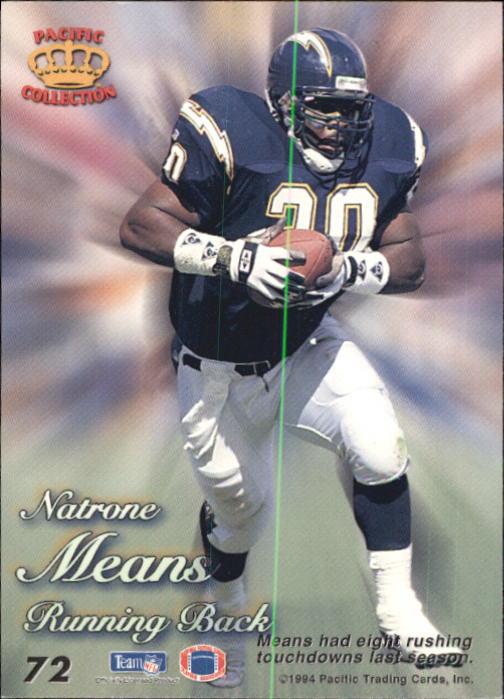 1994 Pacific Prisms #72 Natrone Means back image