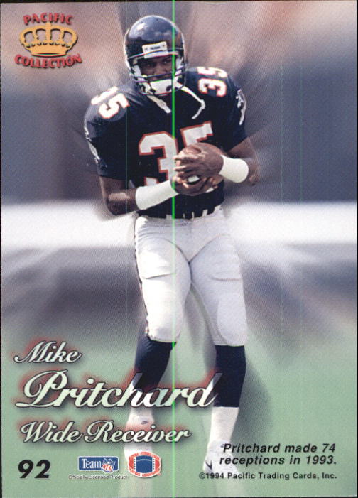 1994 Pacific Prisms #92 Mike Pritchard back image