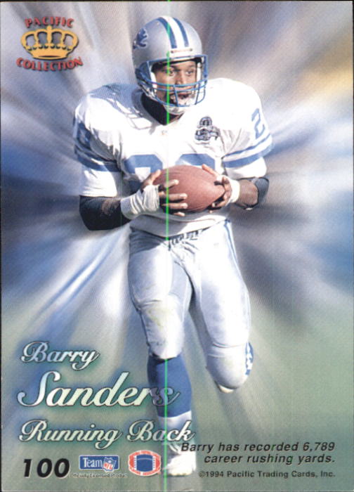 1994 Pacific Prisms #100 Barry Sanders back image