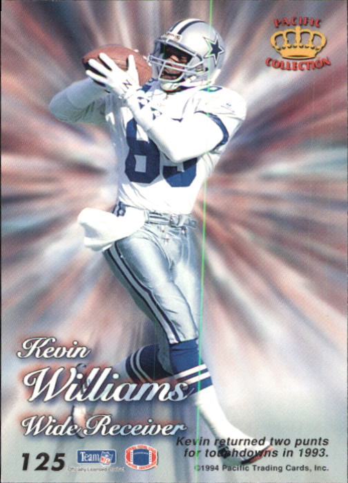 1994 Pacific Prisms #125 Kevin Williams WR back image
