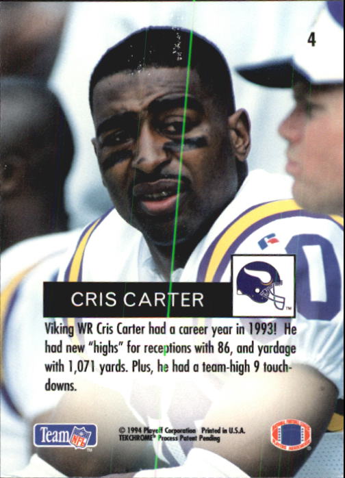 1994 Playoff #4 Cris Carter back image