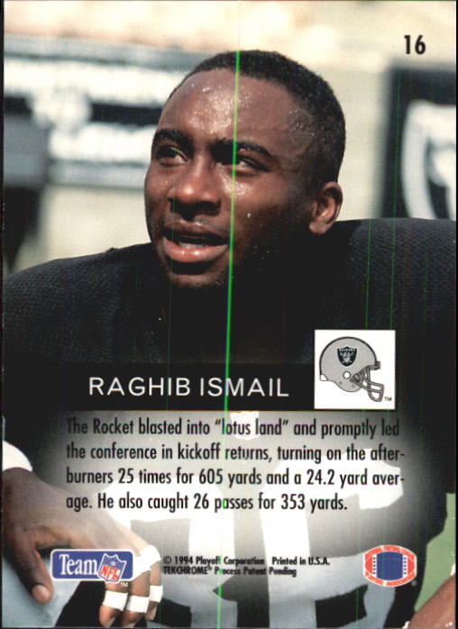 1994 Playoff #16 Rocket Ismail back image