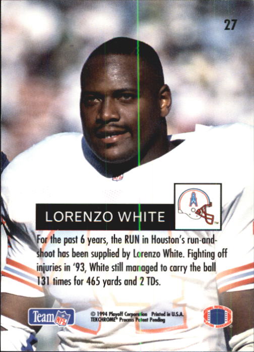 1994 Playoff #27 Lorenzo White back image