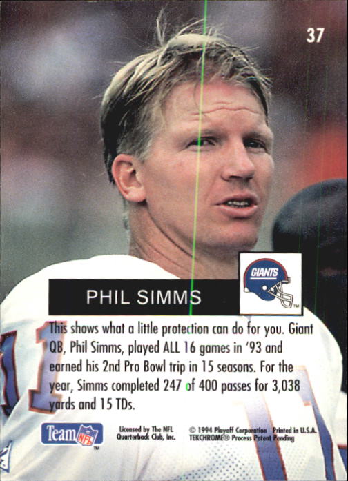 1994 Playoff #37 Phil Simms back image