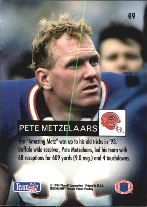 1994 Playoff #49 Pete Metzelaars back image