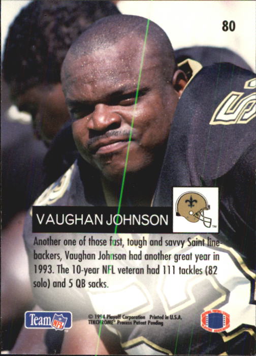 1994 Playoff #80 Vaughan Johnson back image