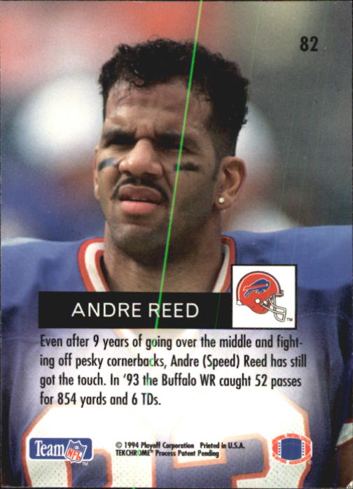 1994 Playoff #82 Andre Reed back image