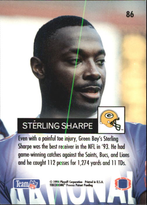 1994 Playoff #86 Sterling Sharpe back image