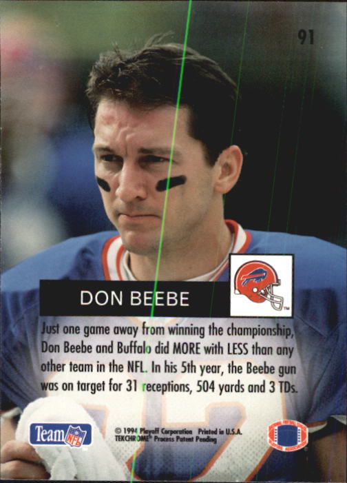 1994 Playoff #91 Don Beebe back image
