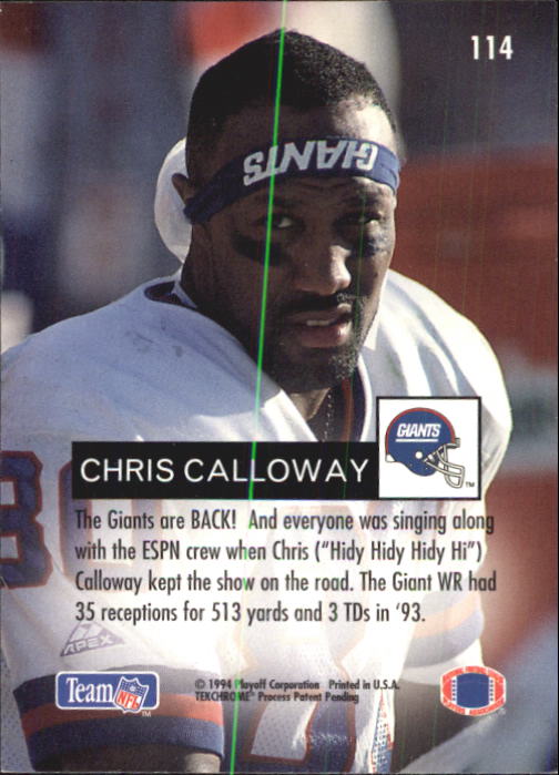 1994 Playoff #114 Chris Calloway back image