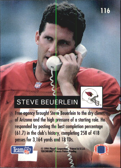 1994 Playoff #116 Steve Beuerlein back image