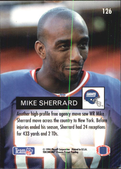 1994 Playoff #126 Mike Sherrard back image