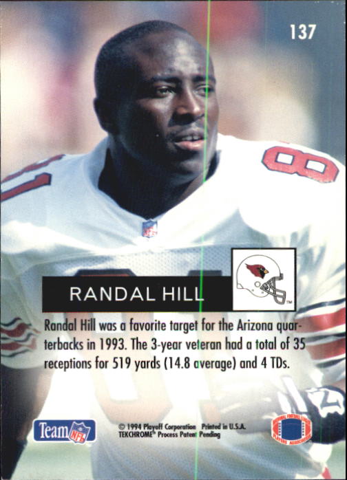 1994 Playoff #137 Randal Hill back image