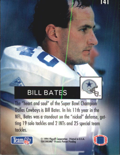 1994 Playoff #141 Bill Bates back image