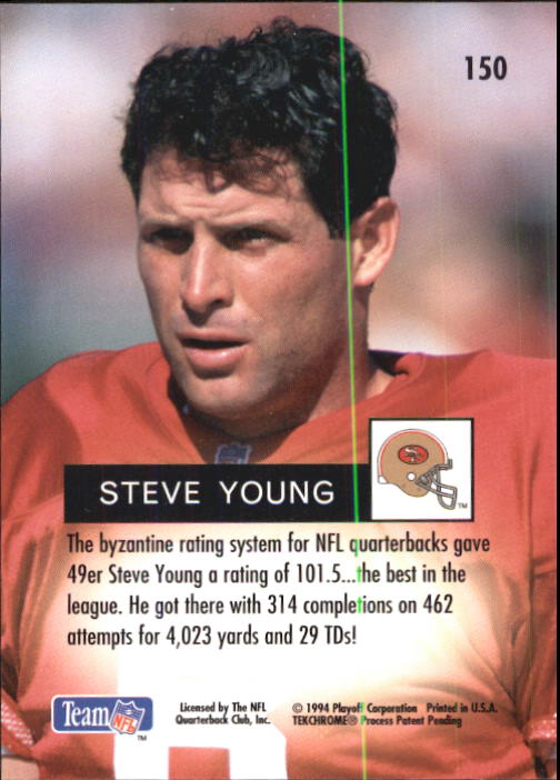 1994 Playoff #150 Steve Young back image