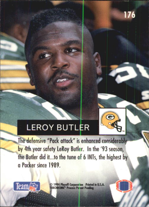 1994 Playoff #176 LeRoy Butler back image