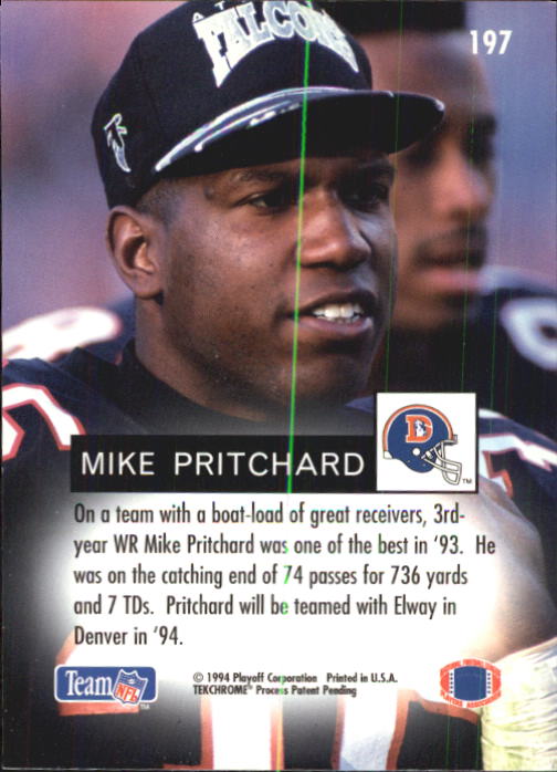 1994 Playoff #197 Mike Pritchard back image