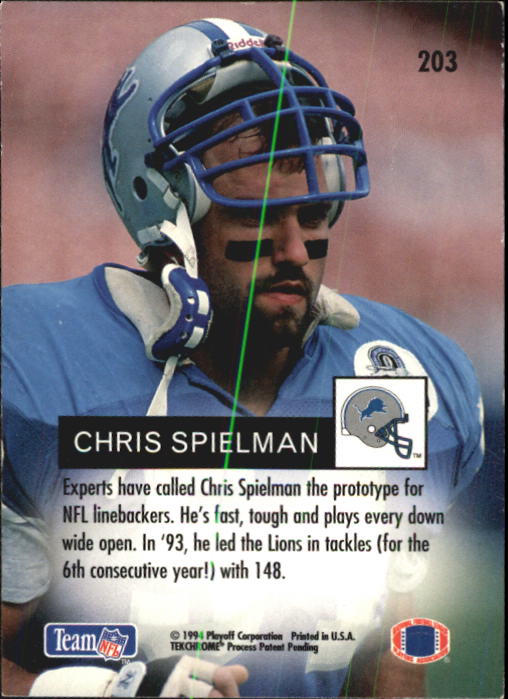1994 Playoff #203 Chris Spielman back image