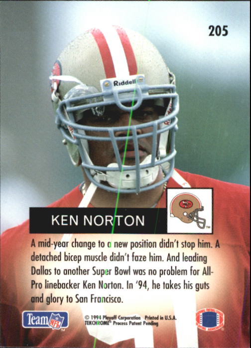 1994 Playoff #205 Ken Norton Jr. back image