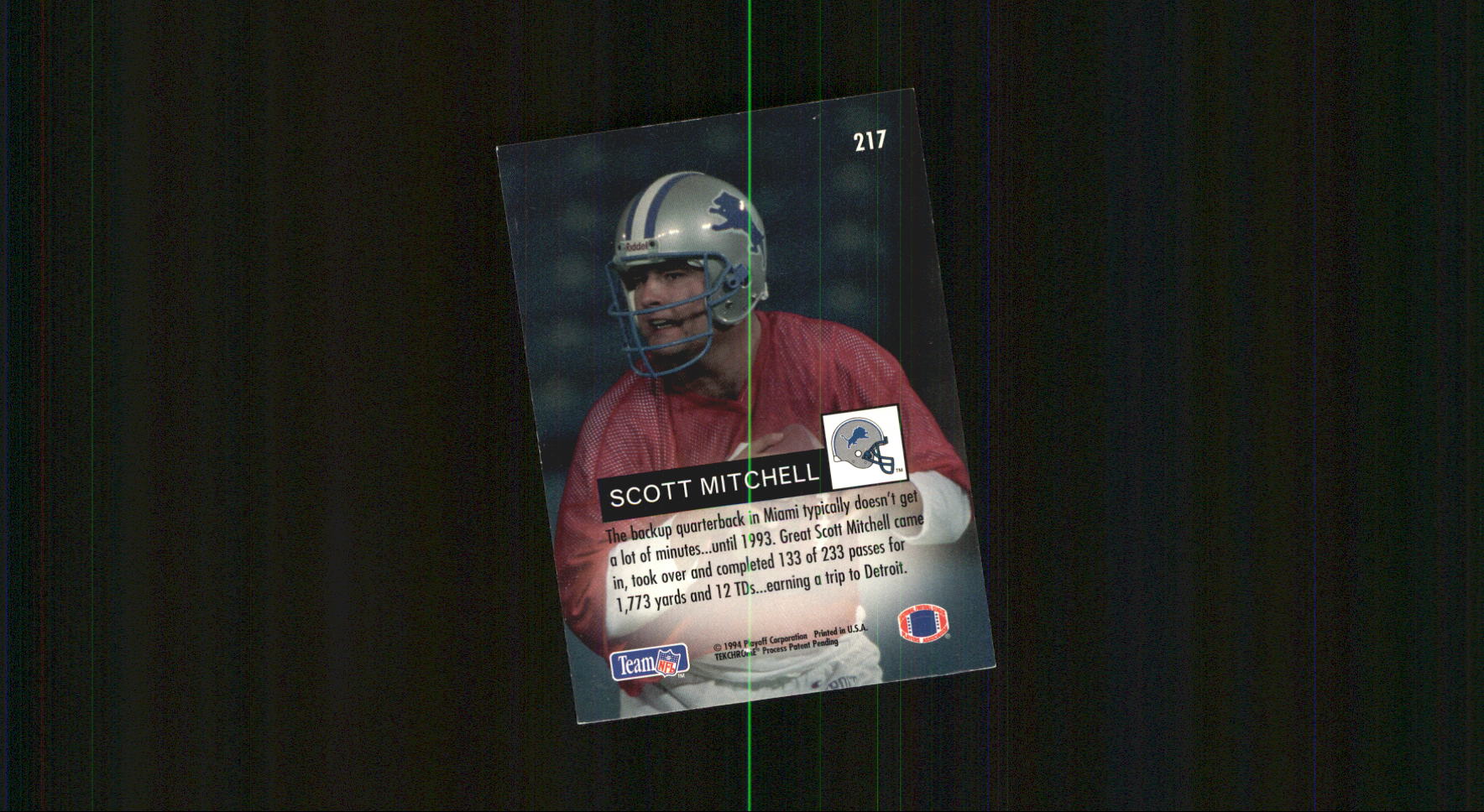 1994 Playoff #217 Scott Mitchell back image