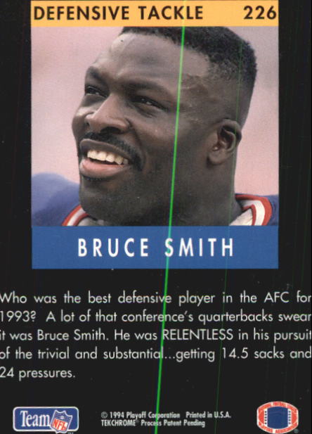 1994 Playoff #226 Bruce Smith SP back image