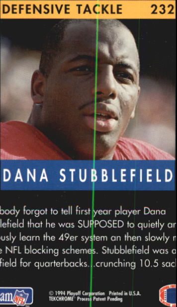 1994 Playoff #232 Dana Stubblefield SP back image
