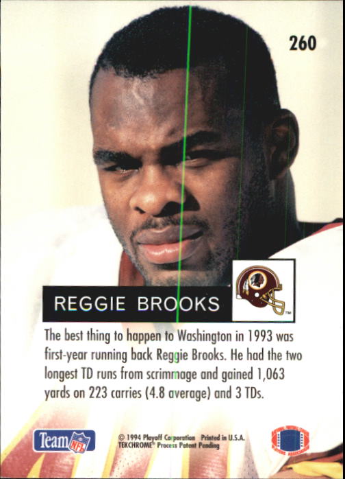 1994 Playoff #260 Reggie Brooks GA back image
