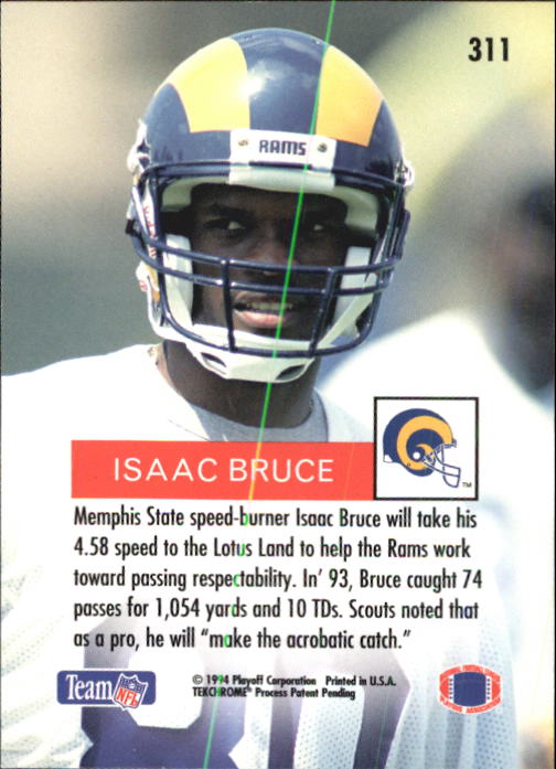 1994 Playoff #311 Isaac Bruce RC back image