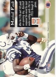 1994 Playoff Rookie Roundup Redemption #4 Marshall Faulk back image