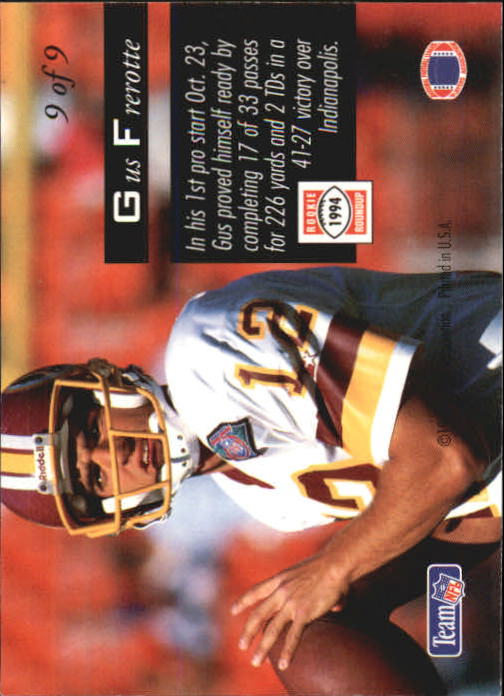 1994 Playoff Rookie Roundup Redemption #9 Gus Frerotte back image
