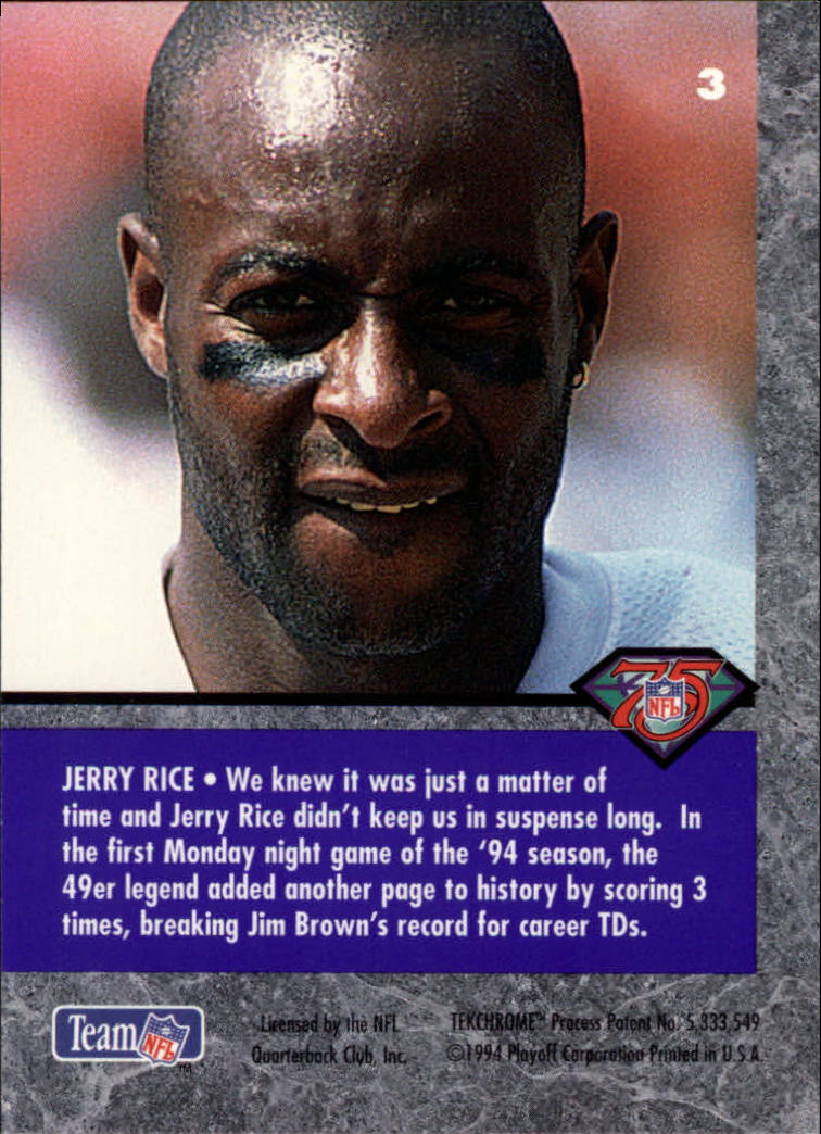 1994 Playoff Contenders #3 Jerry Rice back image