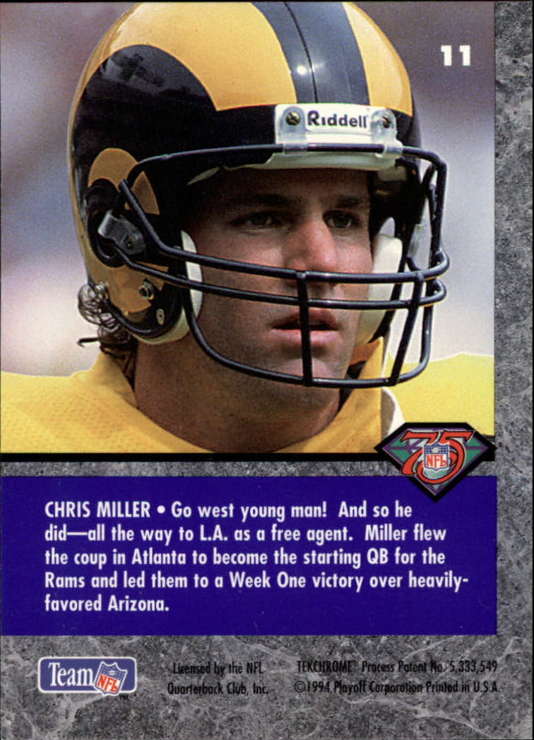 1994 Playoff Contenders #11 Chris Miller back image