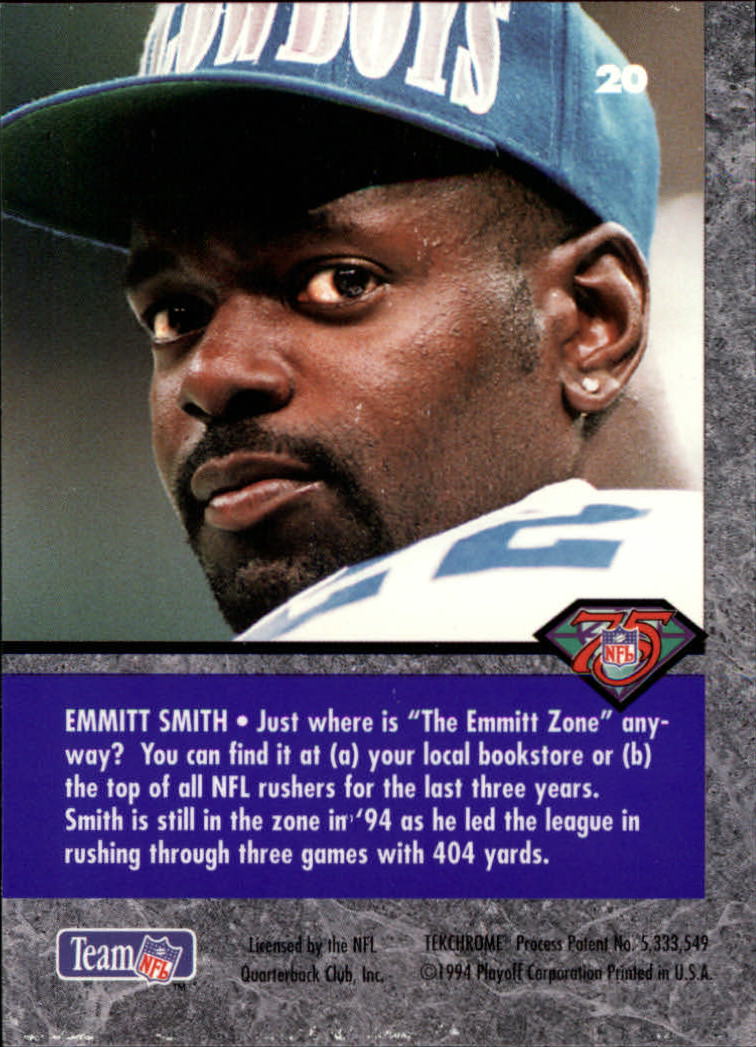 1994 Playoff Contenders #20 Emmitt Smith back image