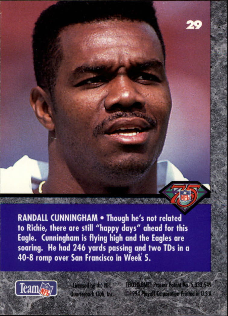 1994 Playoff Contenders #29 Randall Cunningham back image