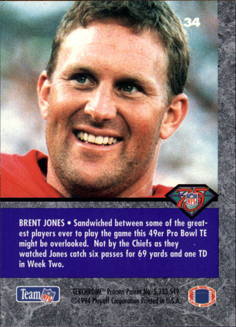 1994 Playoff Contenders #34 Brent Jones back image