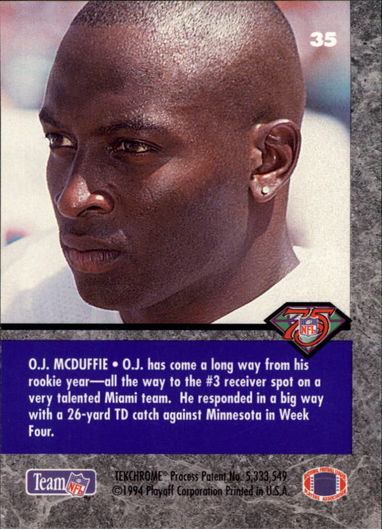 1994 Playoff Contenders #35 O.J.McDuffie back image