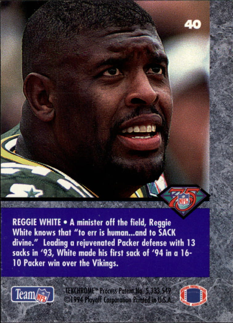 1994 Playoff Contenders #40 Reggie White back image