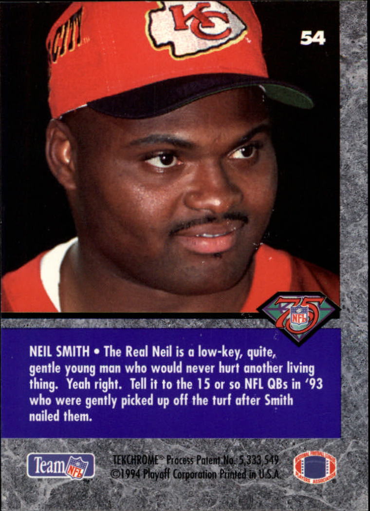 1994 Playoff Contenders #54 Neil Smith back image