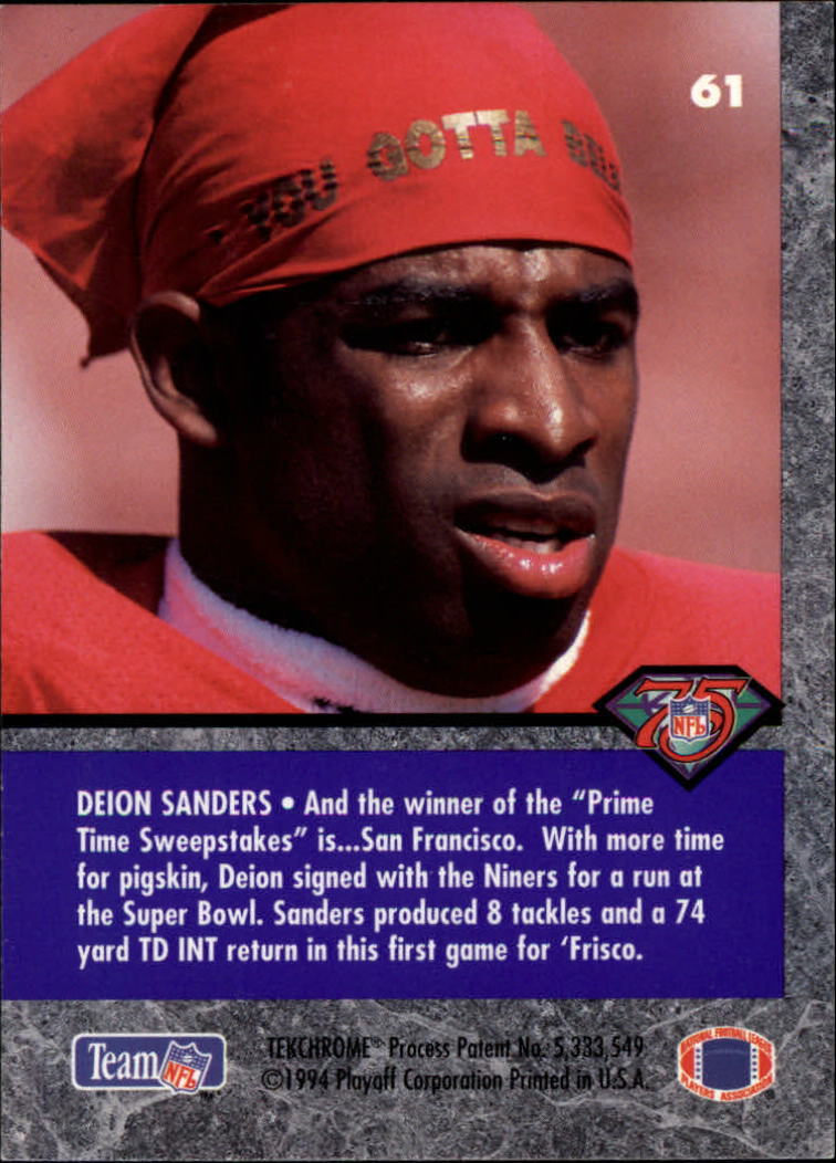 1994 Playoff Contenders #61 Deion Sanders back image