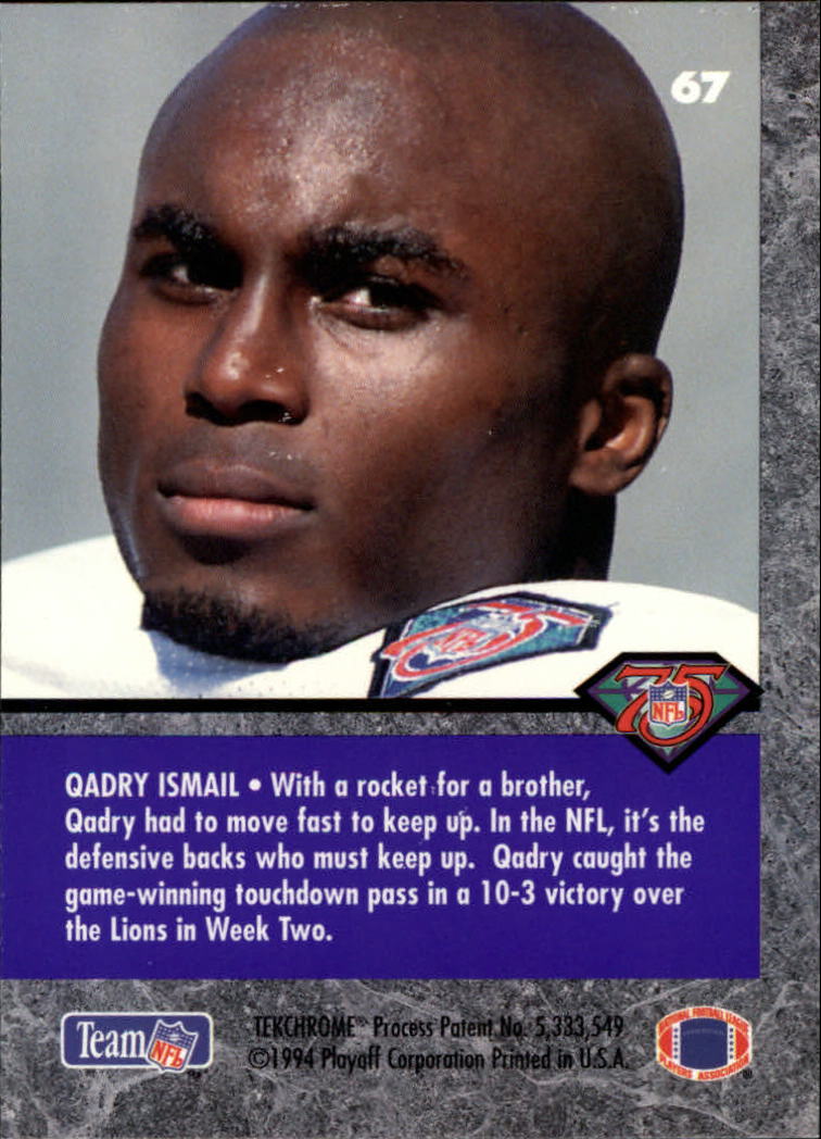 1994 Playoff Contenders #67 Qadry Ismail back image
