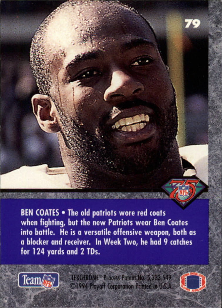 1994 Playoff Contenders #79 Ben Coates back image