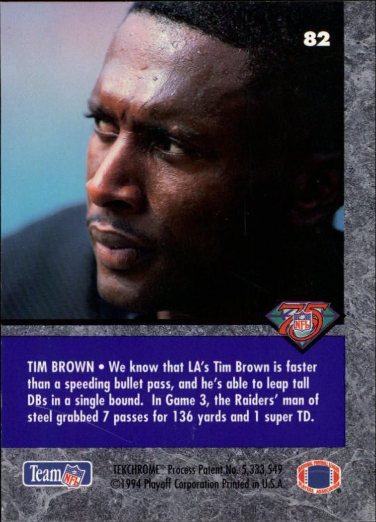 1994 Playoff Contenders #82 Tim Brown back image