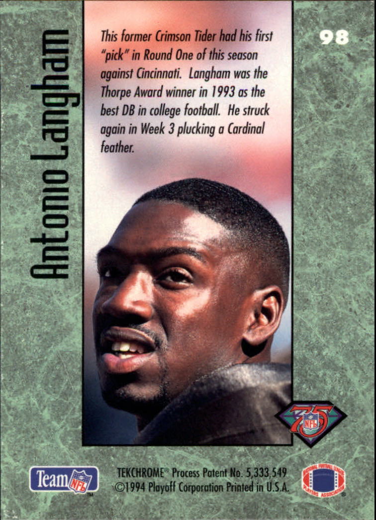 1994 Playoff Contenders #98 Antonio Langham RC back image