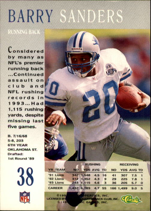 A6477- 1994 Pro Line Live Football Card #s 1-250 -You Pick- 15+ FREE US SHIP