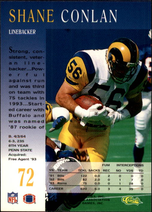 A6477- 1994 Pro Line Live Football Card #s 1-250 -You Pick- 15+ FREE US SHIP