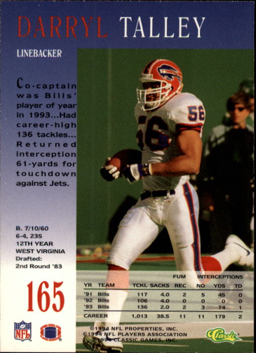 A6477- 1994 Pro Line Live Football Card #s 1-250 -You Pick- 15+ FREE US SHIP