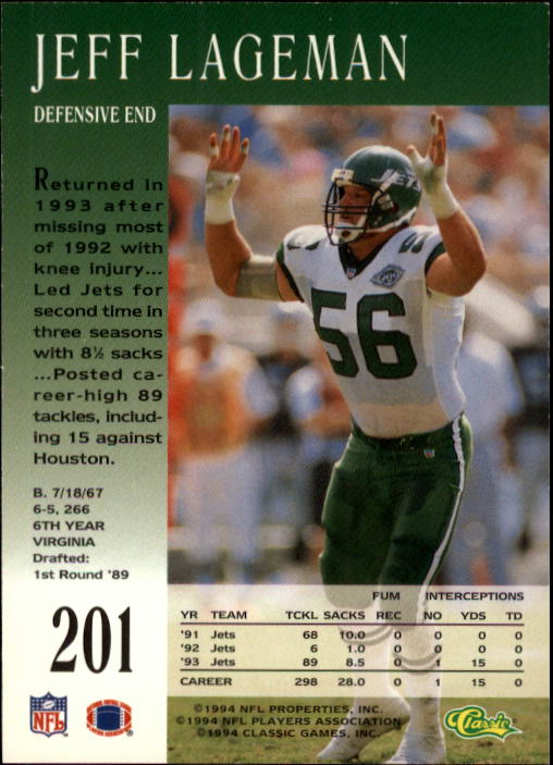 A6477- 1994 Pro Line Live Football Card #s 1-250 -You Pick- 15+ FREE US SHIP