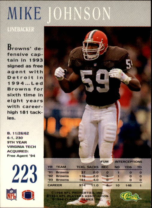 A6477- 1994 Pro Line Live Football Card #s 1-250 -You Pick- 15+ FREE US SHIP