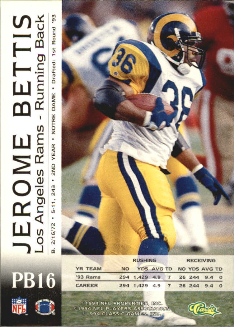 1994 Upper Deck Pro Bowl #PB1 Jerome Bettis